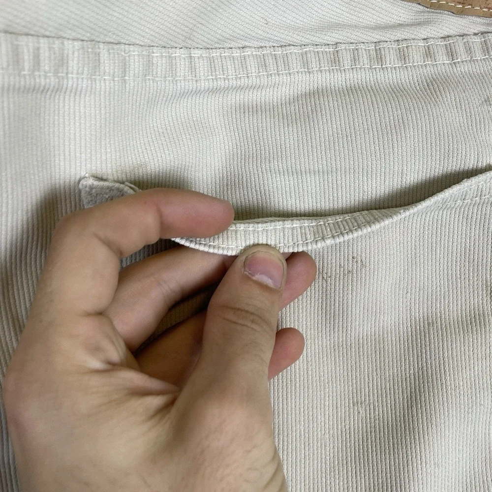 1960s Levis Big E 911B Beige Pique Corduroy Cotton Cut Off Jean Shorts 33x10